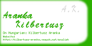 aranka kilbertusz business card